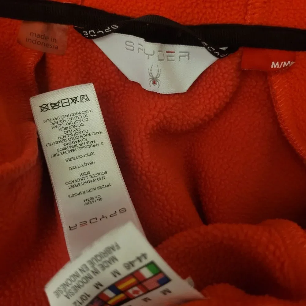 Spyder Men's Orange Full-Zip Hooded Jacket